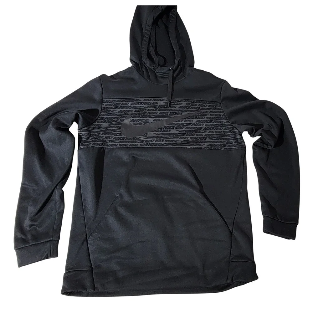 Nike Mens Therma-FIT Dri-FIT Graphic Pullover Hoodie Black BV2764-010 Size M